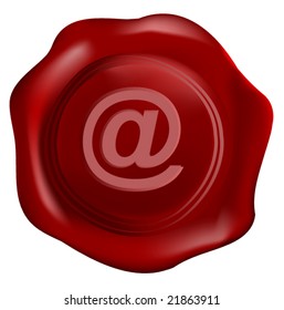 Wax seal vector with internet symbol