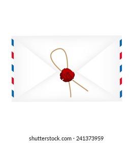 Wax sealed letter envelope vector isolated on white