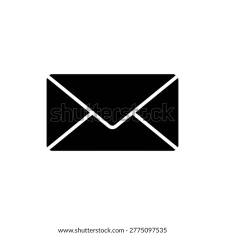 Wax Sealed Mail Envelope Black Filled Icon — Secret Message UI