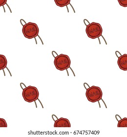 Wax seal.Mail and postman pattern icon in cartoon style vector symbol stock illustration web.