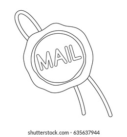 Wax seal.Mail and postman single icon in outline style vector symbol stock illustration web.