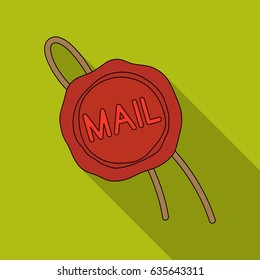 Wax seal.Mail and postman single icon in flat style vector symbol stock illustration web.
