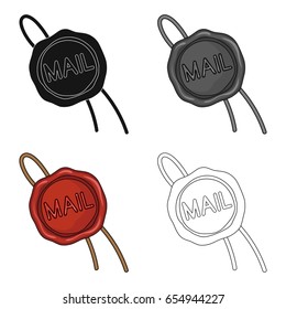 Wax seal.Mail and postman single icon in cartoon style vector symbol stock illustration web.