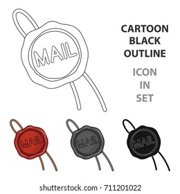 Wax seal.Mail and postman single icon in cartoon style vector symbol stock illustration web.