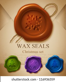 Wax seals. Christmas set