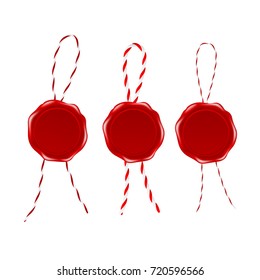  wax seals with rope,vector