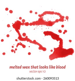 Wax stains that look like blood. Vector image.
