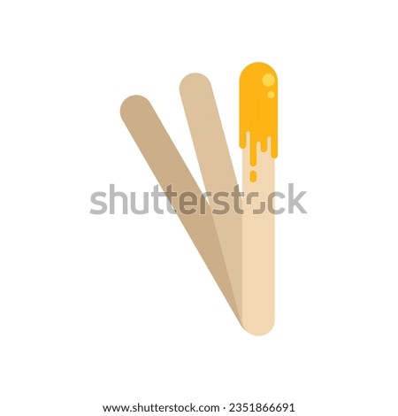 Wax stick icon flat vector. Seal stamp. Gold label isolated