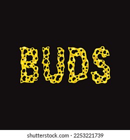 cera vectorial buds palabra letra de texto de la cera de aceite nug