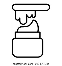 Wax Vector Outline Icon Isolated On White Background

