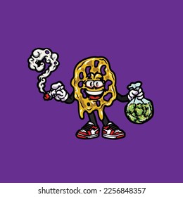caricatura de nug weed vectorial de cera de fumar
