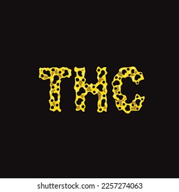 vectores de cera thc letra de texto de la tarta cera de aceite nug