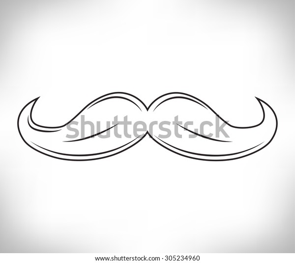 Waxed Hipster Mustache Stock Vector (Royalty Free) 305234960 Shutterstock