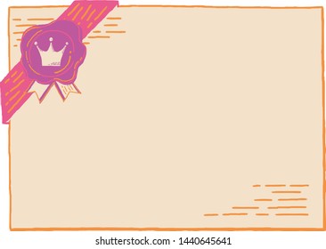 Waxed message frame Handwriting style Fancy