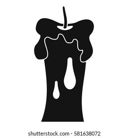 Waxen candle icon. Simple illustration of waxen candle vector icon for web