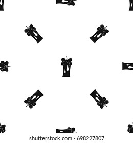 Waxen candle pattern repeat seamless in black color for any design. Vector geometric illustration