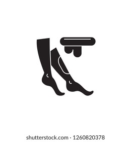 Waxing black vector concept icon. Waxing flat illustration, sign