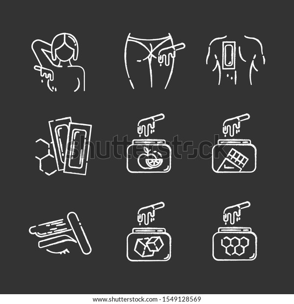 Waxing Chalk Icons Set Armpit Buttocks Stock Vector Royalty Free 1549128569 1500