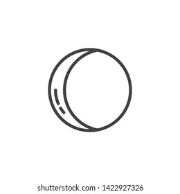 Waxing crescent line icon. linear style sign for mobile concept and web design. Moon Phases outline vector icon. Symbol, logo illustration. Vector graphics