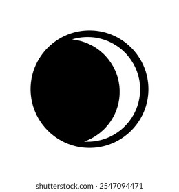 Waxing crescent line icon, vector flat black simple illustration for web and app..eps