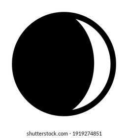 Waxing crescent moon icon isolated vector illustration. High quality black style vector icons