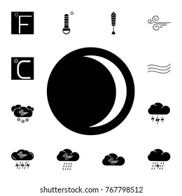 waxing crescent moon icon. Set of weather sign icons. Web Icons Premium quality graphic design. Signs, outline symbols collection, simple icons for websites, web design, mobile app on white background