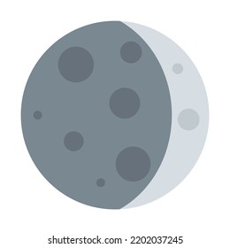 Waxing crescent moon symbol vector isolated on white background 