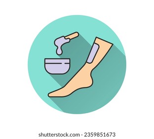 Waxing flat icon with long shadow for graphic and web design.