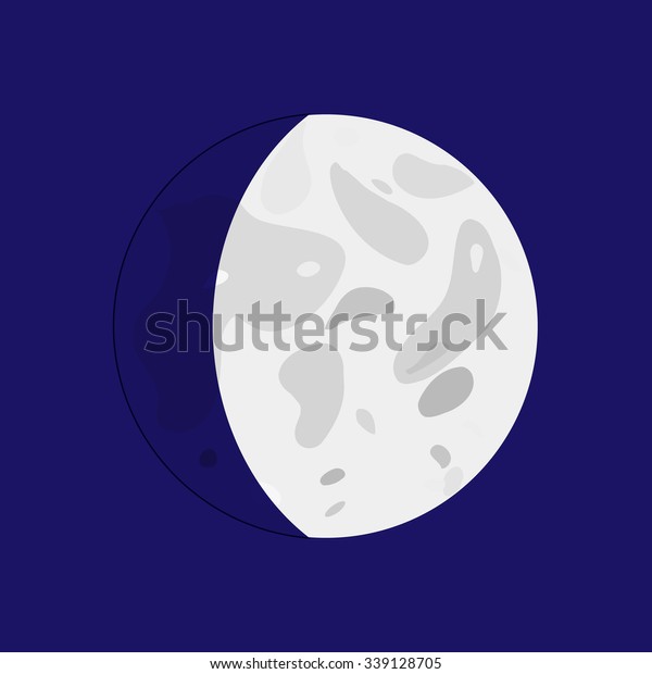 Waxing Gibbous - lunar phase. Flat style
vector illustration.