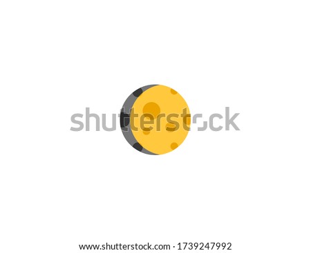 Waxing Gibbous Moon vector flat icon. Isolated Moon Cycle, Lunar phases emoji illustration 