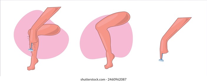 Depilación con cera, cera del cuerpo humano, depilación con cera de piernas Ilustración vectorial de dibujo a mano