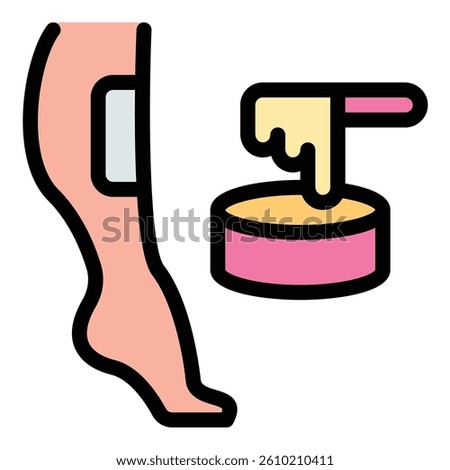 Waxing icon flat line style illustration representing hair removal and skincare, suitable for beauty, spa, and personal grooming projects