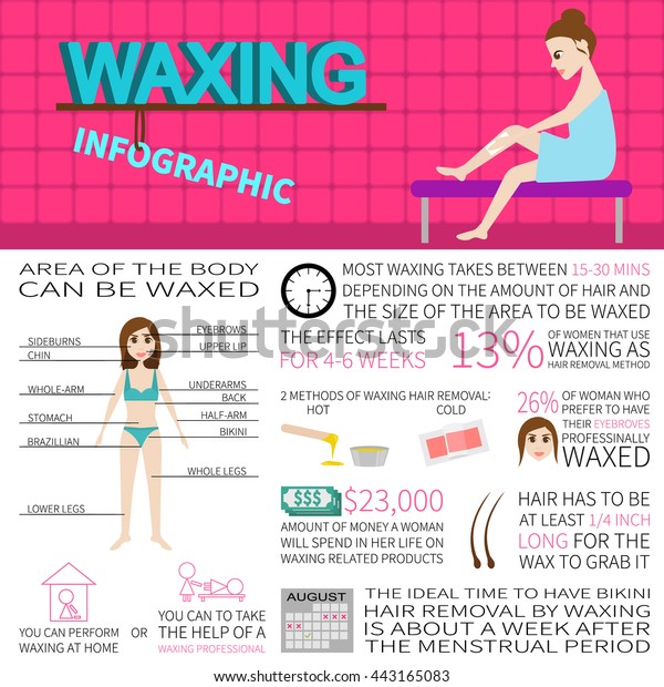 Waxing Infographics Information Facts About Hair Stock Vector