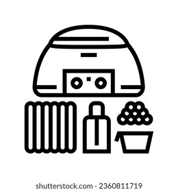 waxing kit hair salon line icon vector. waxing kit hair salon sign. isolated contour symbol black illustration