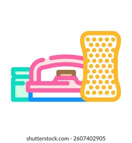 waxing kit snowboard color icon vector. waxing kit snowboard sign. isolated symbol illustration