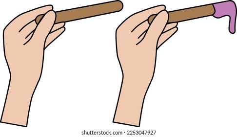 Waxing, melting wax, step by step depilation, vector