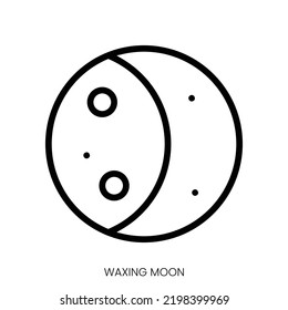 waxing moon icon. Line Art Style Design Isolated On White Background