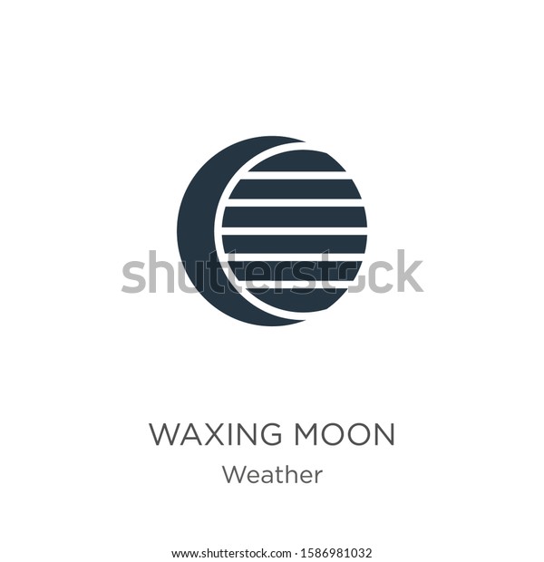 Waxing moon icon vector. Trendy flat waxing moon\
icon from weather collection isolated on white background. Vector\
illustration can be used for web and mobile graphic design, logo,\
eps10