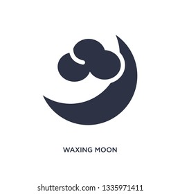 waxing moon isolated icon. Simple element illustration from weather concept. waxing moon editable logo symbol design on white background. Can be use for web and mobile.