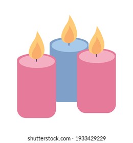 Waxy candles icon. Holiday candles. Vector illustration on a white background.