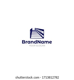 Way Bridge Logo Design Vector