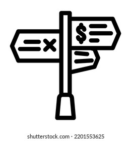 Way Choice Business Ethics Line Icon Vector. Way Choice Business Ethics Sign. Isolated Contour Symbol Black Illustration