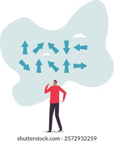 way or choosing options, best alternative or solution to success,business concept.flat character.