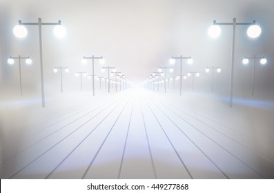 Way in the city. Vector illustration
