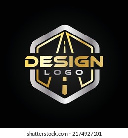 way design Polygon logo Silver gold format jpg, png, eps