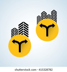 Way design, street and road sign concept, editable vector