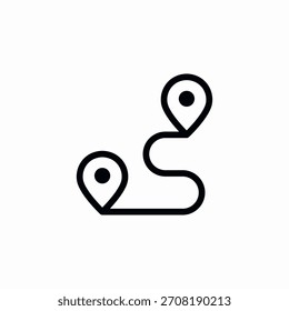 camino ruta de destino ubicación pins icono signo Vector