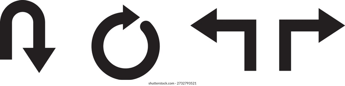 way direction arrow sign. Mega set of way direction arrow sign. Way sign. Road navigation arrows. Black Arrow Sign Direction Icon Set. Vector Image