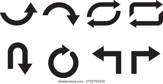 way direction arrow sign. Mega set of way direction arrow sign. Way sign. Road navigation arrows. Black Arrow Sign Direction Icon Set. Vector Image