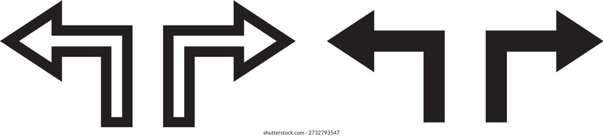 way direction arrow sign. Mega set of way direction arrow sign. Way sign. Road navigation arrows. Black Arrow Sign Direction Icon Set. Vector Image